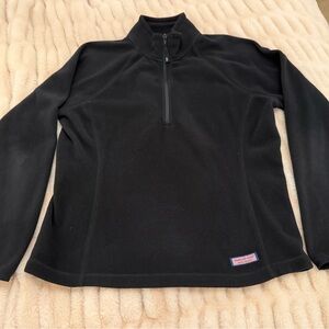 Vineyard Vines Women’s Black Zip-Up Fleece Pullover Jacket